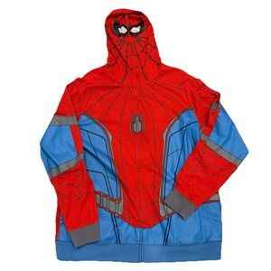 Marvel Spider-Man Full Zip Hoodie XL Red Blue Costume Style Mens